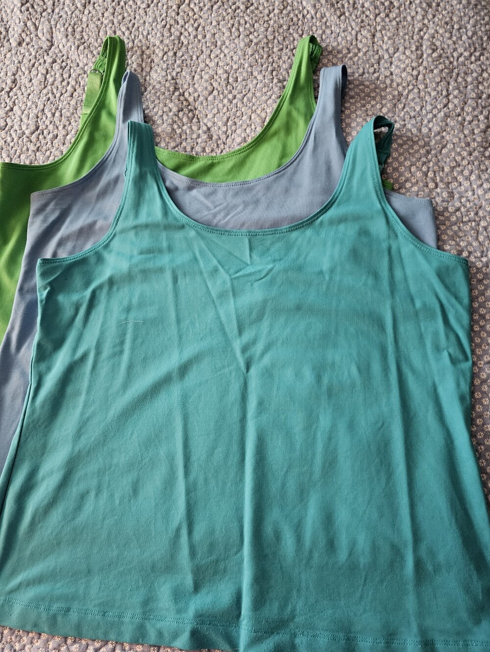 Lot 3 Chicos Tank Tops Sz 2 Fits L 10 12 Adjustable Straps Nylon Spandex Camis